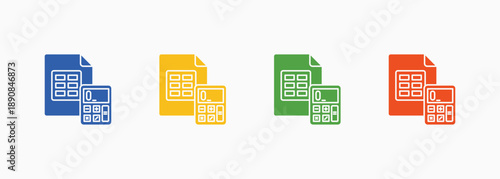 Estimate Sheet Icon Set Color Multiple Style Collection Element For Design