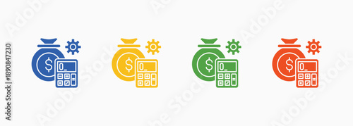 Cost Management Icon Set Color Multiple Style Collection Element For Design