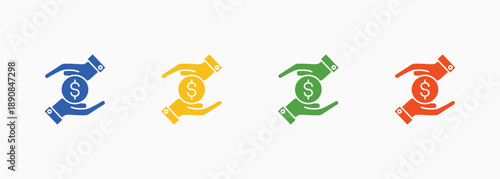 Savings Plan Icon Set Color Multiple Style Collection Element For Design