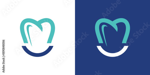 Dual meaning logo combining dental and smile elements, symbolizing oral health, care, trust, and a friendly, confident dental service identity.