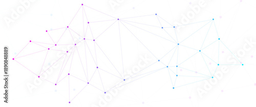 Triangle Polygon Data Network Technology Connect Lines And Dots. Connected Plexus Geometric Shape. Big Data Visualization