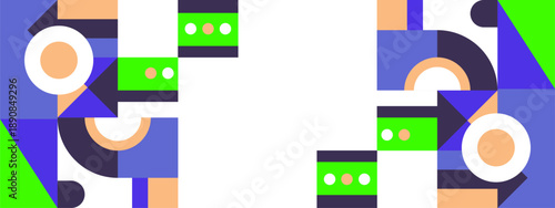 Symmetrical abstract geometric layout featuring bold blue and neon green shapes on a clean white background for modern branding Free Download Symmetrical abstract geometric layout featuring bold blue and neon green shapes on a clean white background for modern branding - GFXLoad