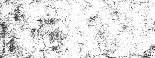 Abstract Distressed Grunge Black and White Texture Overlay Cracked Wall Surface Background Vector Illustration