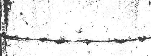 Abstract distressed vector grunge texture background Black and white overlay with heavy scratches, dust, dirt, and horizontal split line