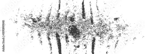 Distressed vector texture overlay with grunge grain and symmetrical vertical scratches