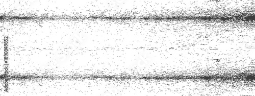 Black and white distressed grunge texture overlay with heavy horizontal speckle lines abstract vector background
