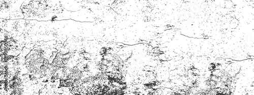 Aged Grunge Texture Overlay Vector Distressed Cracked Surface Graphic Element Black and White Background