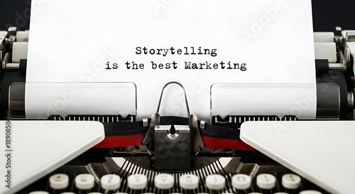 Effective marketing through storytelling with vintage typewriter