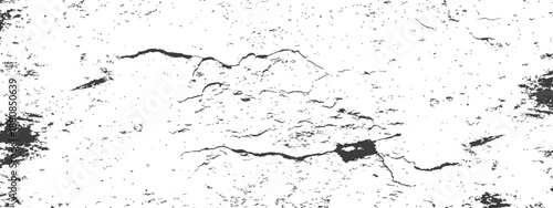 Black and white vector grunge texture overlay Cracks and chips distressed abstract background Rough paint damage effect Dust and dirt pattern