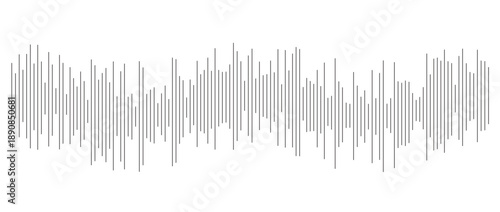 Signal detection concept. Black abstract equalizer shape design. Audio radio or seismic visualization. Digital voice assistant pattern. Vector song track sample player. Linear music sound wave element