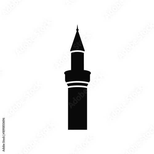Islamic Minaret Silhouette Tower Vector for Ramadan and Eid Design