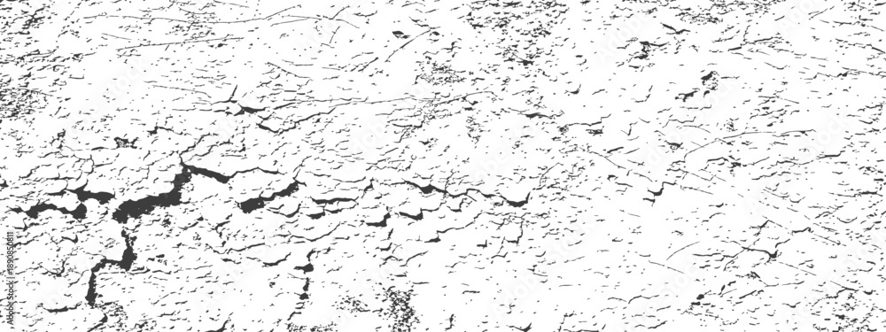 Fototapeta premium Abstract Cracked Paint Texture Black and White Distressed Vector Overlay