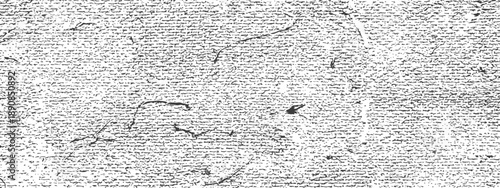 Abstract distressed weave texture overlay vector background black and white grunge canvas pattern