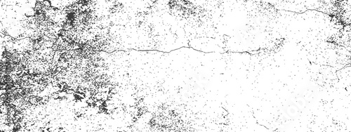 Black and White Vector Grunge Texture Overlay with Cracks Distress Background Design Element