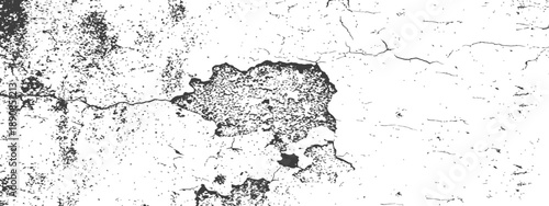 Distressed Grunge Vector Texture Overlay Cracked Wall Peeling Paint Effect Black and White Background