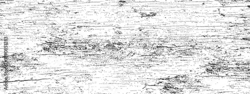 Black and White Distressed Wood Grain Grunge Texture Vector Overlay Abstract Rough Weathered Surface Background
