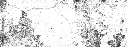 Abstract monochrome distressed grunge vector overlay texture Cracked wall surface background element