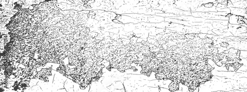 Black and White Grunge Texture Distressed Overlay Vector Illustration Peeling Paint Cracked Surface Rough Aged Background