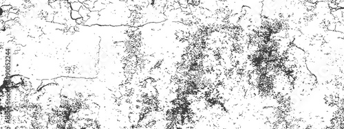 Black and White Grunge Texture Overlay Distressed Vector Background with Cracked Surface and Scratches