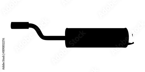 Performance Car Exhaust Muffler System Silhouette Vector Icon