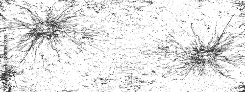 Black and white distressed grunge texture background with explosion radial splashes and rough scratch overlay effect