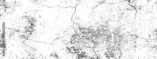 Seamless Grunge Distressed Cracked Wall Vector Texture Overlay Black and White Background