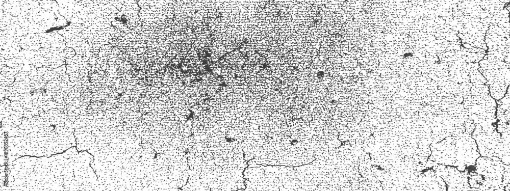 Obraz premium Vector Distressed Grunge Texture Overlay Background Black and White Grain Speckle Pattern with Cracks Vintage Rough Surface