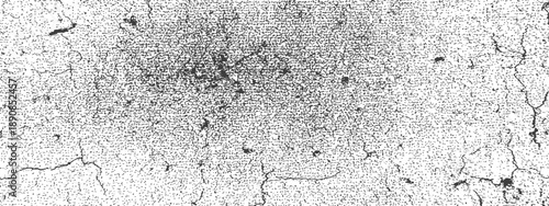 Vector Distressed Grunge Texture Overlay Background Black and White Grain Speckle Pattern with Cracks Vintage Rough Surface