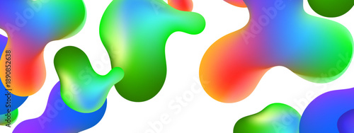 Vibrant rainbow fluid shapes with smooth transitions isolated on a clean white space