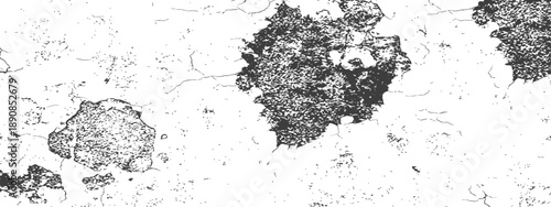Black and White Cracked Wall Grunge Texture Background Vector Illustration