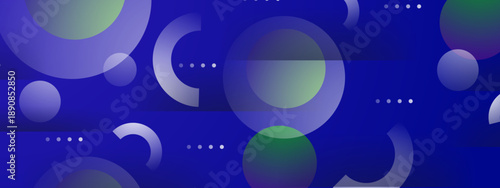 Professional deep blue background with minimalist geometric circles and semi-transparent layers for corporate designs