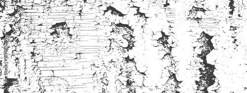 Black and white distressed cracked peeling paint grunge overlay texture vector background illustration
