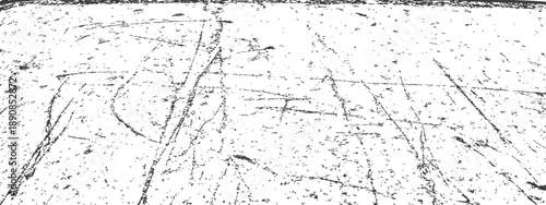 Distressed Grunge Vector Texture Overlay Black and White Rough Surface Background with Deep Scratches and Dust Grain