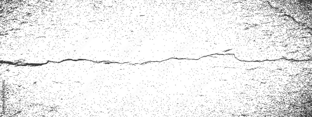 Fototapeta premium Abstract grunge texture overlay background with horizontal crack and grain effect distress vector graphic resource black and white