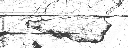 Abstract distressed cracked vector texture overlay Grunge black and white wall background design element