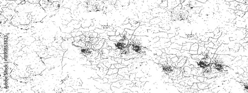 Seamless Vector Grunge Texture Overlay of Cracks and Dirt Black and White Distressed Background Pattern