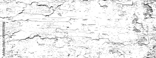 Abstract horizontal distressed grunge texture overlay Black and white vector illustration of cracked surface