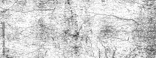 Distressed Grunge Texture Vector Overlay Black and White Aged Surface with Cracks Gritty Vintage Background