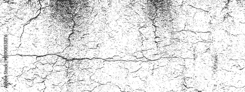 Distressed cracked wall grunge texture vector background black and white overlay abstract damaged rough surface