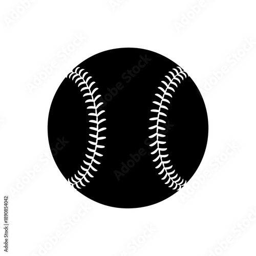 Baseball Icon in Black and White