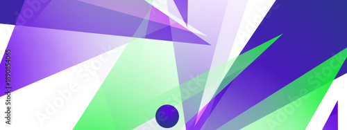 Modern aesthetic background with sharp overlapping purple and green triangles with transparency effects
