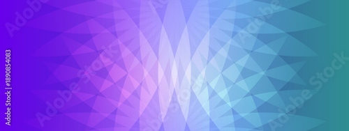 Abstract symmetrical design with overlapping translucent blue and purple petal shapes in a grid