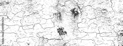 Black and White Cracked Grunge Texture Overlay Vector Distress Background Abstract Rough Effect Design Element