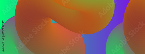 Unique liquid flowing shape background with refreshing green and purple gradient for organic design