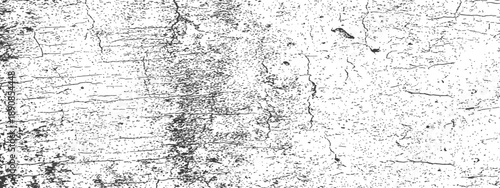 Black and White Seamless Vector Grunge Texture Overlay Distressed Aged Surface Background with Cracks and Grain
