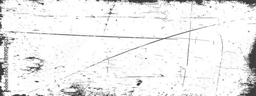 Black and White Grunge Texture Overlay with Dust Scratches and Distressed Vintage Border Background Vector