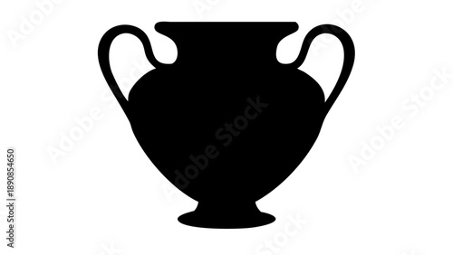 Ancient Greek Amphora Vase Classic Roman Pottery Vessel Silhouette Vector Icon