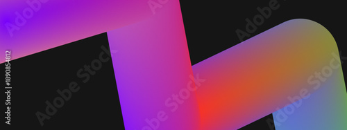 Abstract 3D geometric pipe design with rainbow gradient for creative digital wallpaper