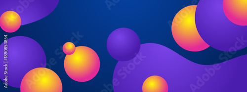 Futuristic composition with glowing 3D liquid spheres for technology and science web