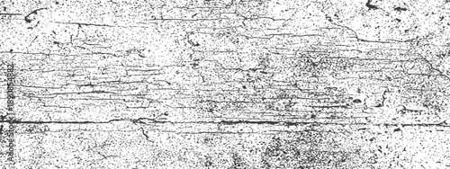 Distressed cracked wood texture overlay vector grunge background black and white aged rustic effect